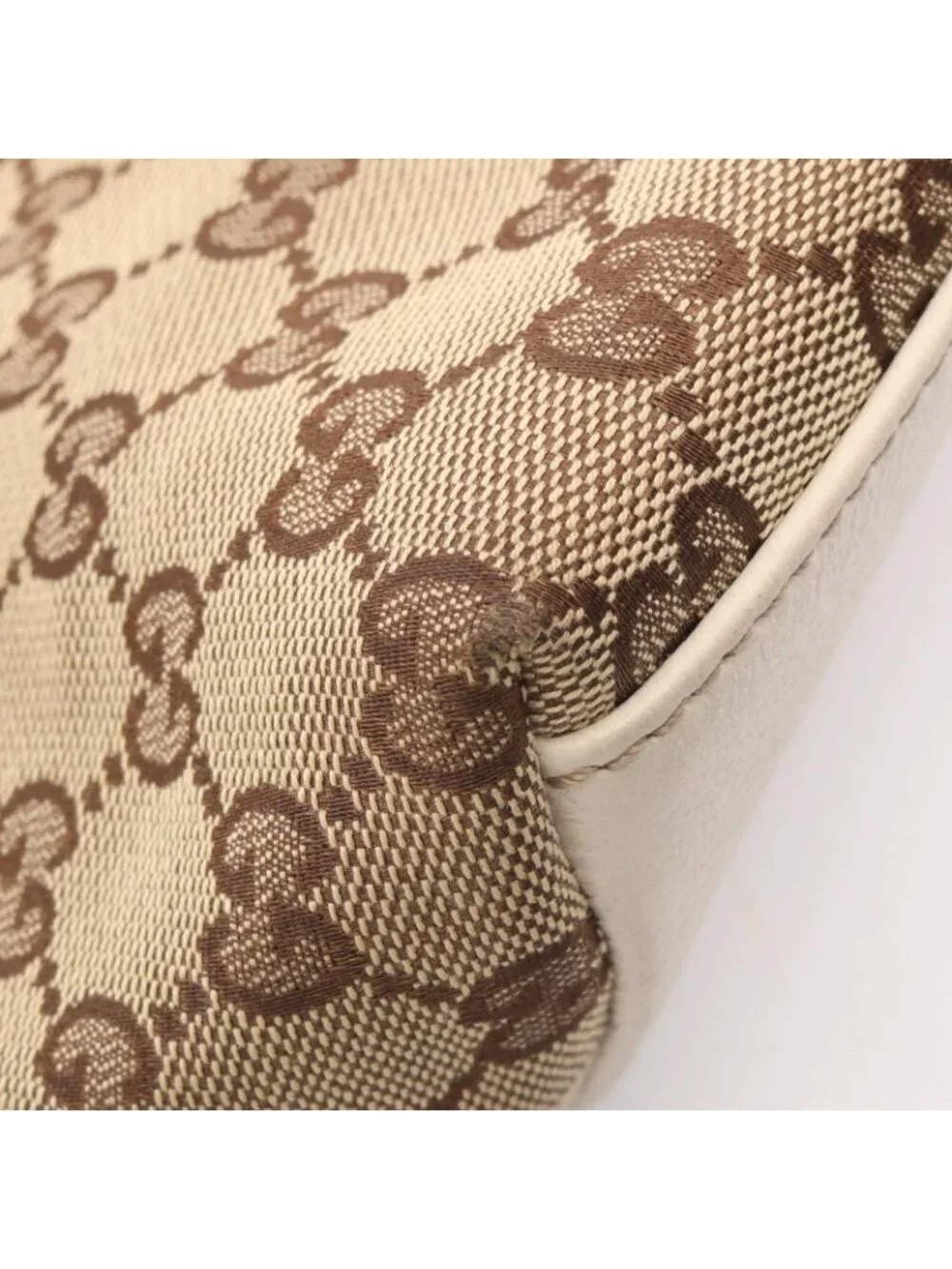 Gucci Tote Bag GG Canvas Beige Brown White